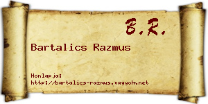 Bartalics Razmus névjegykártya